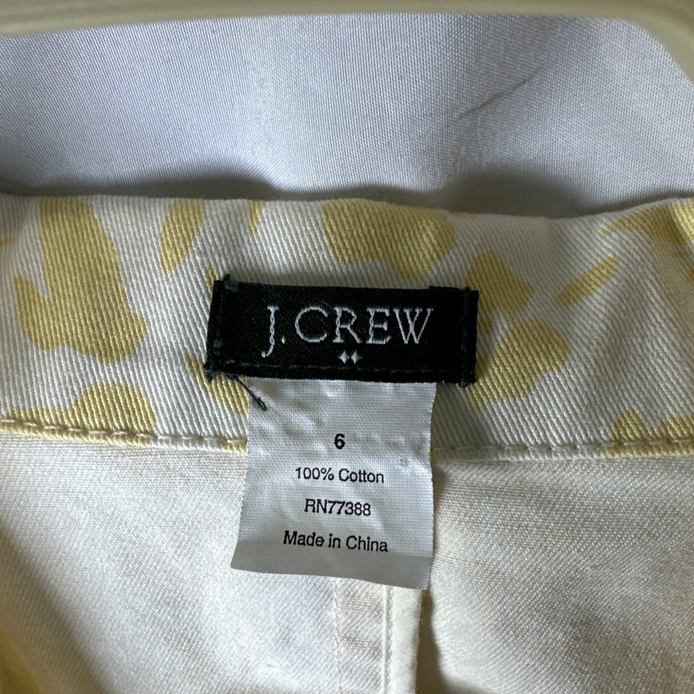 J. Crew Yellow/White Floral Cotton Blazer Sz 6 - Picture 4 of 7